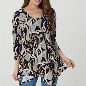 ‘Attitudes by Renee’ Como Jersey Top with Front Slits (Plus)